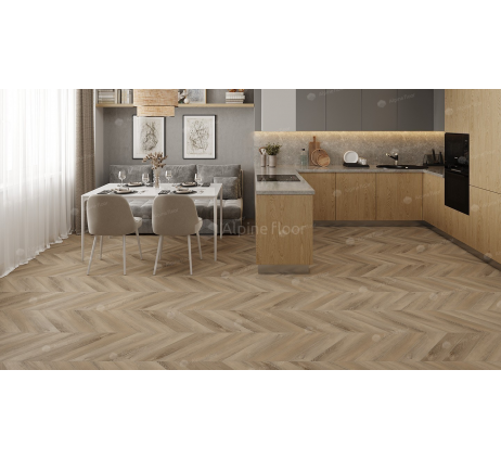 Кварц-виниловая плитка Alpine Floor Дуб Синистра Chevron ECO 18-6